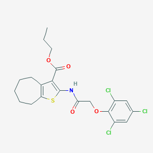 propyl 2-{[(2,4,6-trichlorophenoxy)acetyl]amino}-5,6,7,8-tetrahydro-4H-cyclohepta[b]thiophene-3-carboxylate