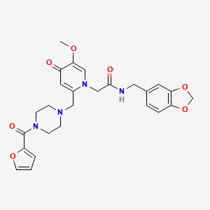 molecular formula C26H28N4O7 B3303798 N-(1,3-benzodioxol-5-ylmethyl)-2-[2-{[4-(2-furoyl)piperazin-1-yl]methyl}-5-methoxy-4-oxopyridin-1(4H)-yl]acetamide CAS No. 921495-89-8