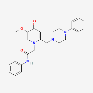 molecular formula C25H28N4O3 B3303805 2-(5-methoxy-4-oxo-2-((4-phenylpiperazin-1-yl)methyl)pyridin-1(4H)-yl)-N-phenylacetamide CAS No. 921496-07-3
