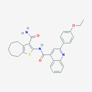 N-(3-carbamoyl-5,6,7,8-tetrahydro-4H-cyclohepta[b]thiophen-2-yl)-2-(4-ethoxyphenyl)quinoline-4-carboxamide