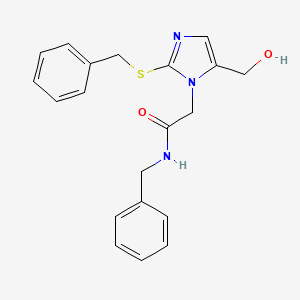 N-benzyl-2-(2-(benzylthio)-5-(hydroxymethyl)-1H-imidazol-1-yl)acetamide