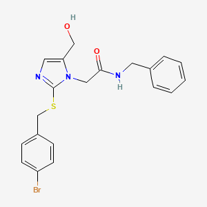 N-benzyl-2-(2-((4-bromobenzyl)thio)-5-(hydroxymethyl)-1H-imidazol-1-yl)acetamide