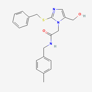 2-(2-(benzylthio)-5-(hydroxymethyl)-1H-imidazol-1-yl)-N-(4-methylbenzyl)acetamide