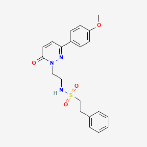 molecular formula C21H23N3O4S B3303904 N-(2-(3-(4-methoxyphenyl)-6-oxopyridazin-1(6H)-yl)ethyl)-2-phenylethanesulfonamide CAS No. 921512-59-6