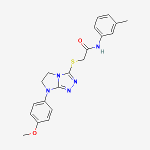 molecular formula C20H21N5O2S B3303916 2-((7-(4-methoxyphenyl)-6,7-dihydro-5H-imidazo[2,1-c][1,2,4]triazol-3-yl)thio)-N-(m-tolyl)acetamide CAS No. 921515-30-2