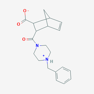 molecular formula C20H24N2O3 B330392 3-(4-Benzylpiperazin-4-ium-1-carbonyl)bicyclo[2.2.1]hept-5-ene-2-carboxylate 