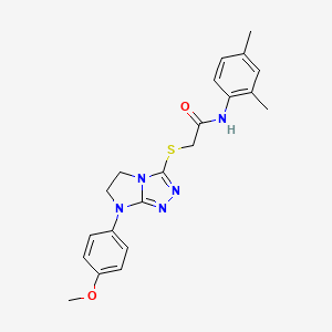 molecular formula C21H23N5O2S B3303923 N-(2,4-dimethylphenyl)-2-((7-(4-methoxyphenyl)-6,7-dihydro-5H-imidazo[2,1-c][1,2,4]triazol-3-yl)thio)acetamide CAS No. 921515-33-5
