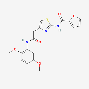 molecular formula C18H17N3O5S B3303936 N-(4-(2-((2,5-dimethoxyphenyl)amino)-2-oxoethyl)thiazol-2-yl)furan-2-carboxamide CAS No. 921521-13-3