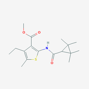 Methyl 4-ethyl-5-methyl-2-{[(2,2,3,3-tetramethylcyclopropyl)carbonyl]amino}-3-thiophenecarboxylate