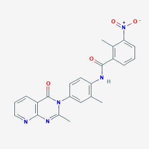 molecular formula C23H19N5O4 B3303955 2-methyl-N-(2-methyl-4-(2-methyl-4-oxopyrido[2,3-d]pyrimidin-3(4H)-yl)phenyl)-3-nitrobenzamide CAS No. 921522-02-3
