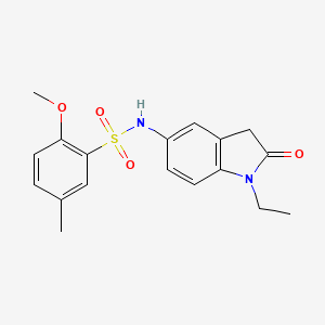molecular formula C18H20N2O4S B3303978 N-(1-ethyl-2-oxoindolin-5-yl)-2-methoxy-5-methylbenzenesulfonamide CAS No. 921535-97-9