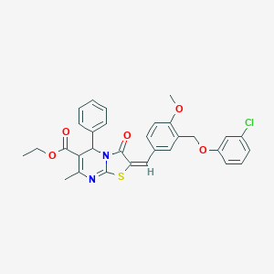 ethyl (2E)-2-{3-[(3-chlorophenoxy)methyl]-4-methoxybenzylidene}-7-methyl-3-oxo-5-phenyl-2,3-dihydro-5H-[1,3]thiazolo[3,2-a]pyrimidine-6-carboxylate