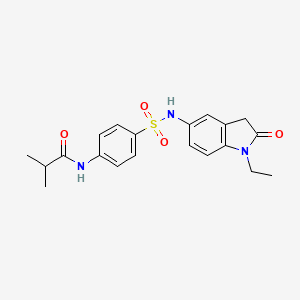 N-(4-(N-(1-ethyl-2-oxoindolin-5-yl)sulfamoyl)phenyl)isobutyramide