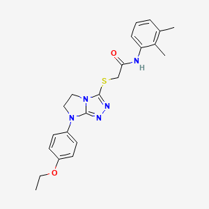 molecular formula C22H25N5O2S B3303988 N-(2,3-dimethylphenyl)-2-((7-(4-ethoxyphenyl)-6,7-dihydro-5H-imidazo[2,1-c][1,2,4]triazol-3-yl)thio)acetamide CAS No. 921538-07-0