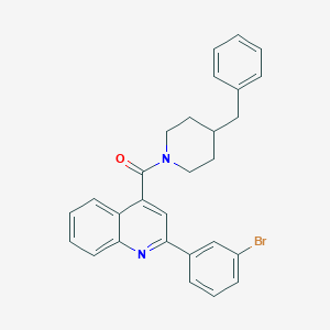 molecular formula C28H25BrN2O B330399 4-[(4-Benzyl-1-piperidinyl)carbonyl]-2-(3-bromophenyl)quinoline 