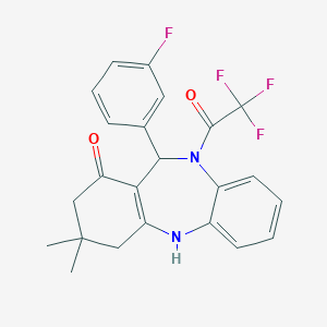 11-(3-fluorophenyl)-3,3-dimethyl-10-(trifluoroacetyl)-2,3,4,5,10,11-hexahydro-1H-dibenzo[b,e][1,4]diazepin-1-one