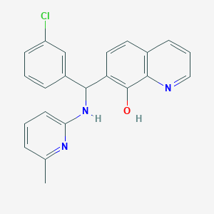 molecular formula C22H18ClN3O B330401 7-{(3-Chlorophenyl)[(6-methylpyridin-2-yl)amino]methyl}quinolin-8-ol 