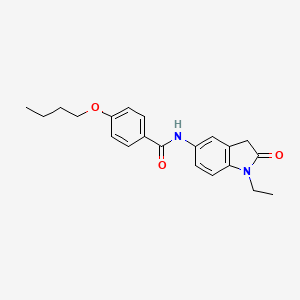 molecular formula C21H24N2O3 B3304015 4-butoxy-N-(1-ethyl-2-oxoindolin-5-yl)benzamide CAS No. 921540-30-9