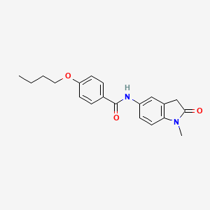 molecular formula C20H22N2O3 B3304042 4-butoxy-N-(1-methyl-2-oxoindolin-5-yl)benzamide CAS No. 921542-97-4