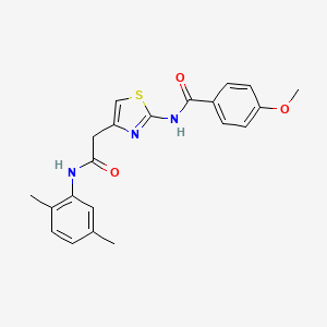 molecular formula C21H21N3O3S B3304048 N-(4-(2-((2,5-dimethylphenyl)amino)-2-oxoethyl)thiazol-2-yl)-4-methoxybenzamide CAS No. 921543-00-2