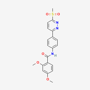 molecular formula C20H19N3O5S B3304050 2,4-dimethoxy-N-(4-(6-(methylsulfonyl)pyridazin-3-yl)phenyl)benzamide CAS No. 921543-29-5