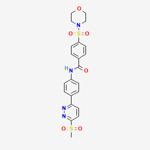 molecular formula C22H22N4O6S2 B3304057 N-(4-(6-(methylsulfonyl)pyridazin-3-yl)phenyl)-4-(morpholinosulfonyl)benzamide CAS No. 921544-02-7