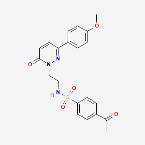 molecular formula C21H21N3O5S B3304066 4-acetyl-N-(2-(3-(4-methoxyphenyl)-6-oxopyridazin-1(6H)-yl)ethyl)benzenesulfonamide CAS No. 921551-17-9