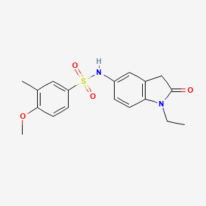 molecular formula C18H20N2O4S B3304071 N-(1-ethyl-2-oxoindolin-5-yl)-4-methoxy-3-methylbenzenesulfonamide CAS No. 921556-76-5