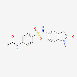 molecular formula C17H17N3O4S B3304082 N-(4-(N-(1-methyl-2-oxoindolin-5-yl)sulfamoyl)phenyl)acetamide CAS No. 921558-14-7