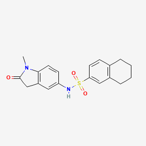 molecular formula C19H20N2O3S B3304090 N-(1-methyl-2-oxoindolin-5-yl)-5,6,7,8-tetrahydronaphthalene-2-sulfonamide CAS No. 921558-92-1