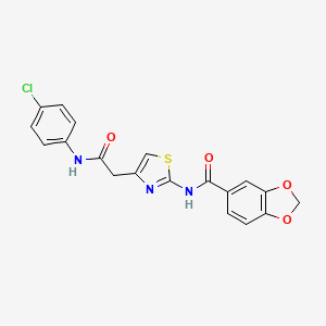 molecular formula C19H14ClN3O4S B3304100 N-(4-(2-((4-chlorophenyl)amino)-2-oxoethyl)thiazol-2-yl)benzo[d][1,3]dioxole-5-carboxamide CAS No. 921560-31-8
