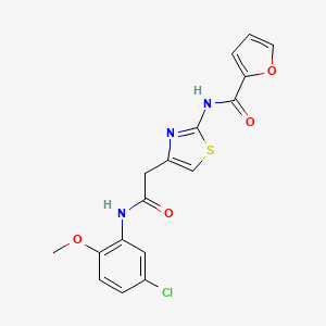 N-(4-(2-((5-chloro-2-methoxyphenyl)amino)-2-oxoethyl)thiazol-2-yl)furan-2-carboxamide