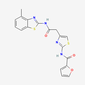 molecular formula C18H14N4O3S2 B3304121 N-(4-(2-((4-methylbenzo[d]thiazol-2-yl)amino)-2-oxoethyl)thiazol-2-yl)furan-2-carboxamide CAS No. 921563-14-6