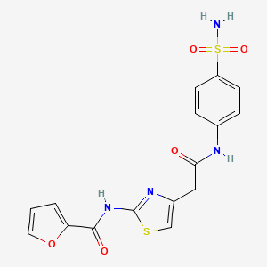 molecular formula C16H14N4O5S2 B3304123 N-(4-(2-oxo-2-((4-sulfamoylphenyl)amino)ethyl)thiazol-2-yl)furan-2-carboxamide CAS No. 921563-62-4