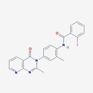 molecular formula C22H17IN4O2 B3304125 2-iodo-N-(2-methyl-4-(2-methyl-4-oxopyrido[2,3-d]pyrimidin-3(4H)-yl)phenyl)benzamide CAS No. 921564-20-7