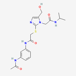 molecular formula C19H25N5O4S B3304131 2-[2-[(2-{[3-(acetylamino)phenyl]amino}-2-oxoethyl)thio]-5-(hydroxymethyl)-1H-imidazol-1-yl]-N-isopropylacetamide CAS No. 921566-62-3