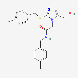 molecular formula C22H25N3O2S B3304144 2-(5-(hydroxymethyl)-2-((4-methylbenzyl)thio)-1H-imidazol-1-yl)-N-(4-methylbenzyl)acetamide CAS No. 921570-29-8