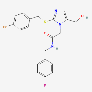 2-(2-((4-bromobenzyl)thio)-5-(hydroxymethyl)-1H-imidazol-1-yl)-N-(4-fluorobenzyl)acetamide