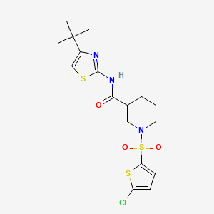 molecular formula C17H22ClN3O3S3 B3304150 N-(4-(tert-butyl)thiazol-2-yl)-1-((5-chlorothiophen-2-yl)sulfonyl)piperidine-3-carboxamide CAS No. 921574-07-4
