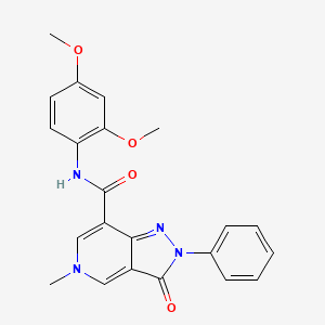 molecular formula C22H20N4O4 B3304157 N-(2,4-dimethoxyphenyl)-5-methyl-3-oxo-2-phenyl-2H,3H,5H-pyrazolo[4,3-c]pyridine-7-carboxamide CAS No. 921575-08-8