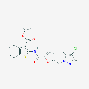 isopropyl 2-({5-[(4-chloro-3,5-dimethyl-1H-pyrazol-1-yl)methyl]-2-furoyl}amino)-4,5,6,7-tetrahydro-1-benzothiophene-3-carboxylate