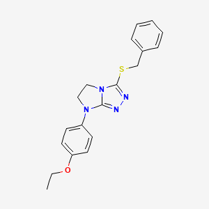 molecular formula C19H20N4OS B3304214 3-(benzylthio)-7-(4-ethoxyphenyl)-6,7-dihydro-5H-imidazo[2,1-c][1,2,4]triazole CAS No. 921585-40-2