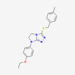 molecular formula C20H22N4OS B3304220 7-(4-ethoxyphenyl)-3-((4-methylbenzyl)thio)-6,7-dihydro-5H-imidazo[2,1-c][1,2,4]triazole CAS No. 921585-52-6