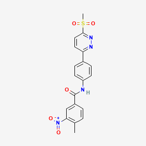 4-methyl-N-(4-(6-(methylsulfonyl)pyridazin-3-yl)phenyl)-3-nitrobenzamide