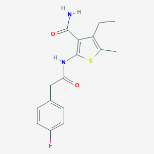 4-Ethyl-2-{[(4-fluorophenyl)acetyl]amino}-5-methyl-3-thiophenecarboxamide