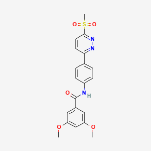 molecular formula C20H19N3O5S B3304251 3,5-dimethoxy-N-(4-(6-(methylsulfonyl)pyridazin-3-yl)phenyl)benzamide CAS No. 921586-26-7