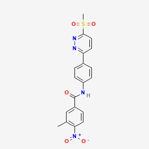 molecular formula C19H16N4O5S B3304262 3-methyl-N-(4-(6-(methylsulfonyl)pyridazin-3-yl)phenyl)-4-nitrobenzamide CAS No. 921586-46-1