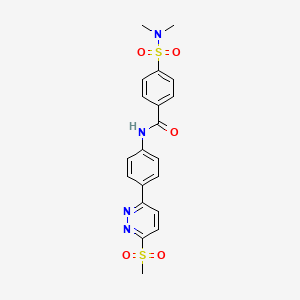 molecular formula C20H20N4O5S2 B3304264 4-(N,N-dimethylsulfamoyl)-N-(4-(6-(methylsulfonyl)pyridazin-3-yl)phenyl)benzamide CAS No. 921586-54-1
