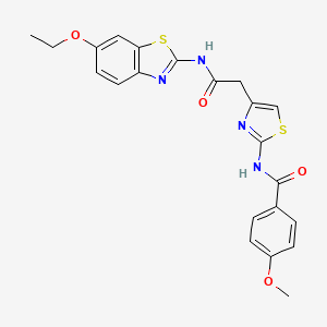 molecular formula C22H20N4O4S2 B3304271 N-(4-(2-((6-ethoxybenzo[d]thiazol-2-yl)amino)-2-oxoethyl)thiazol-2-yl)-4-methoxybenzamide CAS No. 921586-57-4