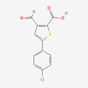 molecular formula C12H7ClO3S B3304273 5-(4-Chlorophenyl)-3-formylthiophene-2-carboxylic acid CAS No. 921592-97-4
